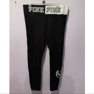 Pink Victoria’s Secret black leggings